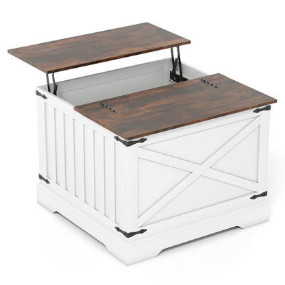 Farmhouse Lift Top Coffee Table with Hidden Storage Compartment, Rustic Brown Coffee Tables Rustic Brown at Gallery Canada