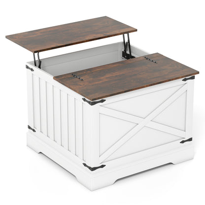 Farmhouse Lift Top Coffee Table with Hidden Storage Compartment, Rustic Brown Coffee Tables Rustic Brown at Gallery Canada