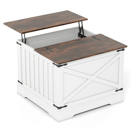 Farmhouse Lift Top Coffee Table with Hidden Storage Compartment, Rustic Brown Coffee Tables Rustic Brown at Gallery Canada