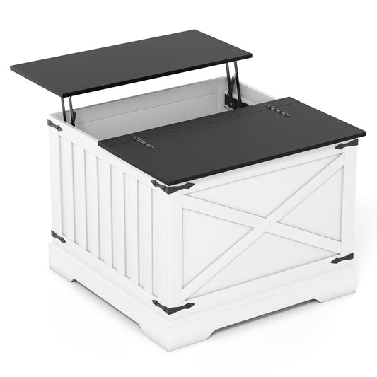 Farmhouse Lift Top Coffee Table with Hidden Storage Compartment, Black Coffee Tables Black at Gallery Canada