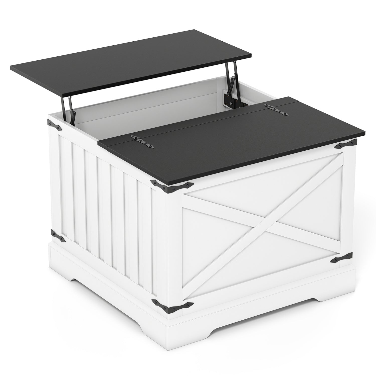 Farmhouse Lift Top Coffee Table with Hidden Storage Compartment, Black Coffee Tables at Gallery Canada