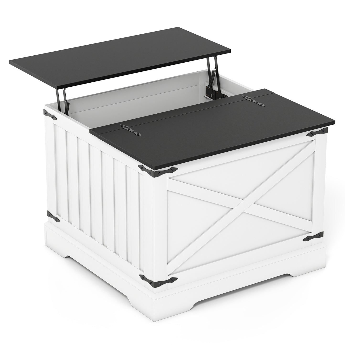 Farmhouse Lift Top Coffee Table with Hidden Storage Compartment, Black Coffee Tables at Gallery Canada