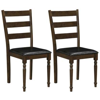 Chaises de salle à manger en cuir PU de style ferme, lot de 2, marron