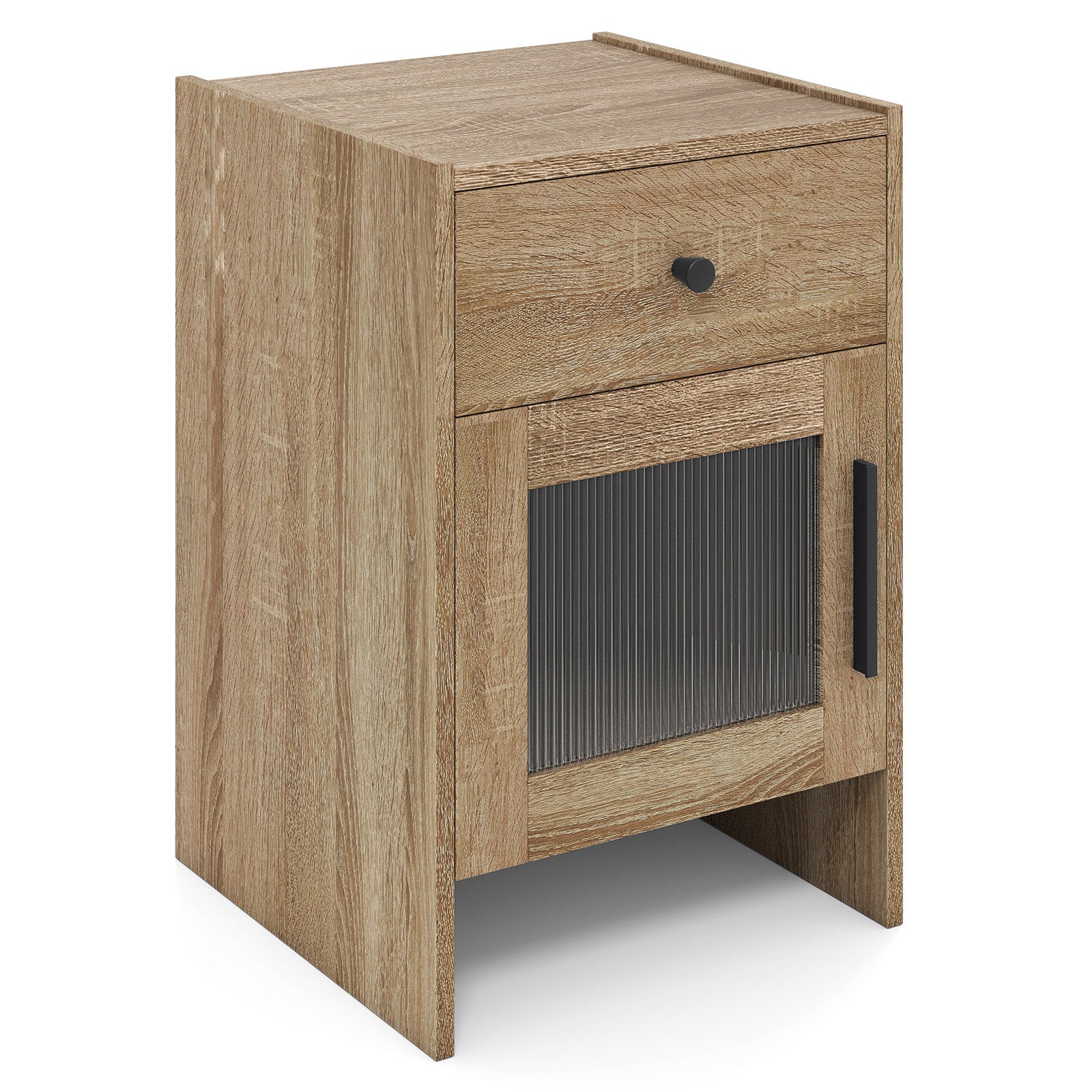 Farmhouse Sofa Side Table, Drawer And Cabinet, Antique Brush, Natural, White End & Side Tables at Gallery Canada
