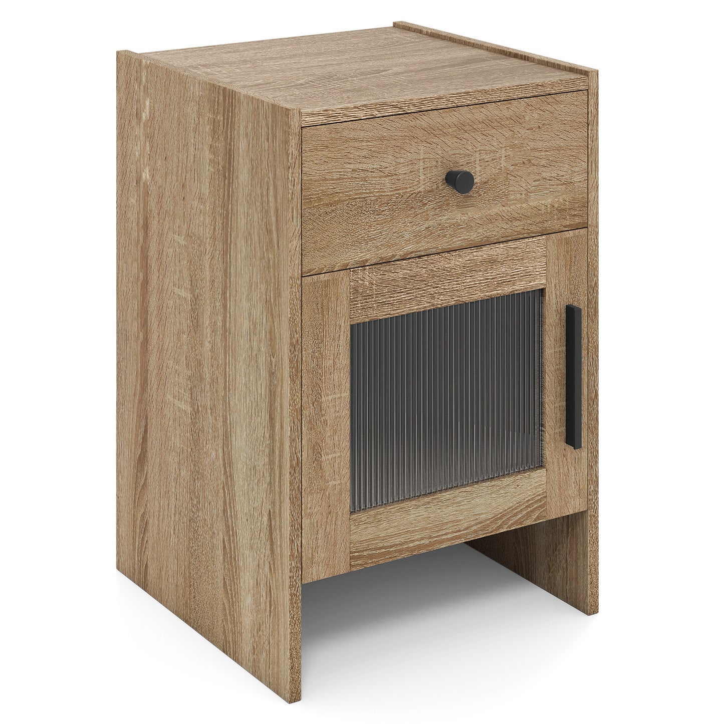 Farmhouse Sofa Side Table, Drawer And Cabinet, Antique Brush, Natural, White End & Side Tables at Gallery Canada