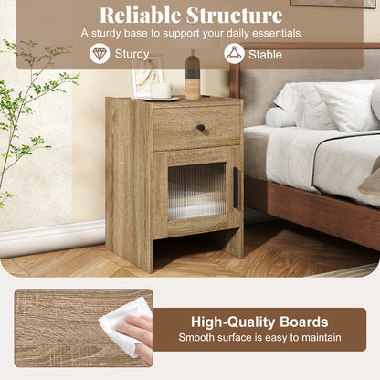 Farmhouse Sofa Side Table, Drawer And Cabinet, Antique Brush, Natural, White End & Side Tables at Gallery Canada