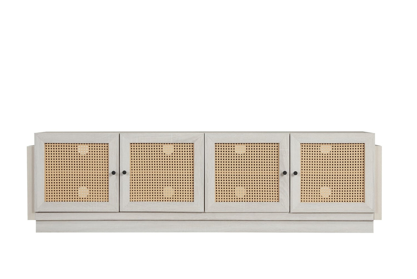 Meuble TV de style ferme pour téléviseurs jusqu'à 75 pouces, blanc