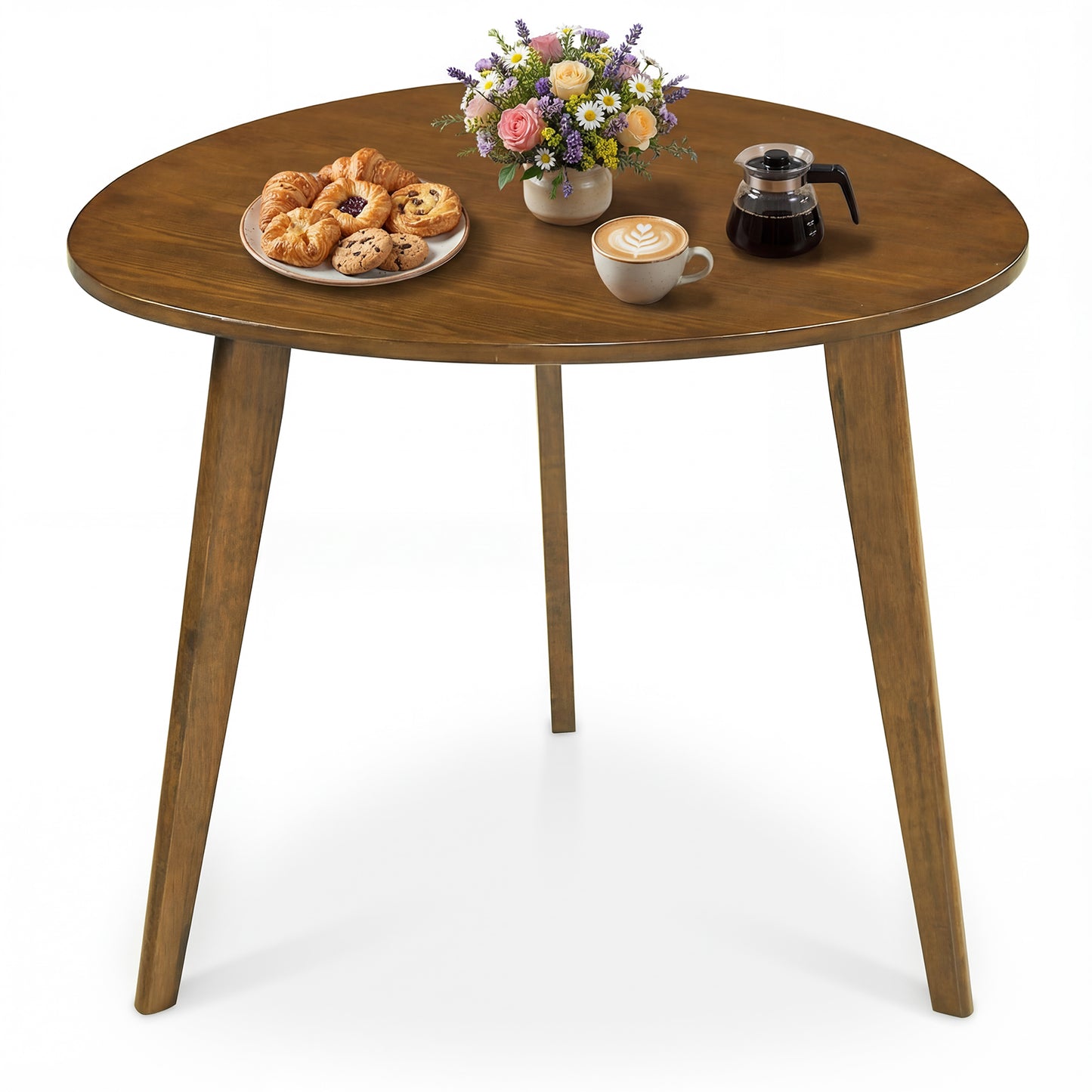 Farmhouse Wooden Round Dining Table for 4, Walnut Dining Tables at Gallery Canada