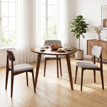 Farmhouse Wooden Round Dining Table for 4, Walnut Dining Tables at Gallery Canada