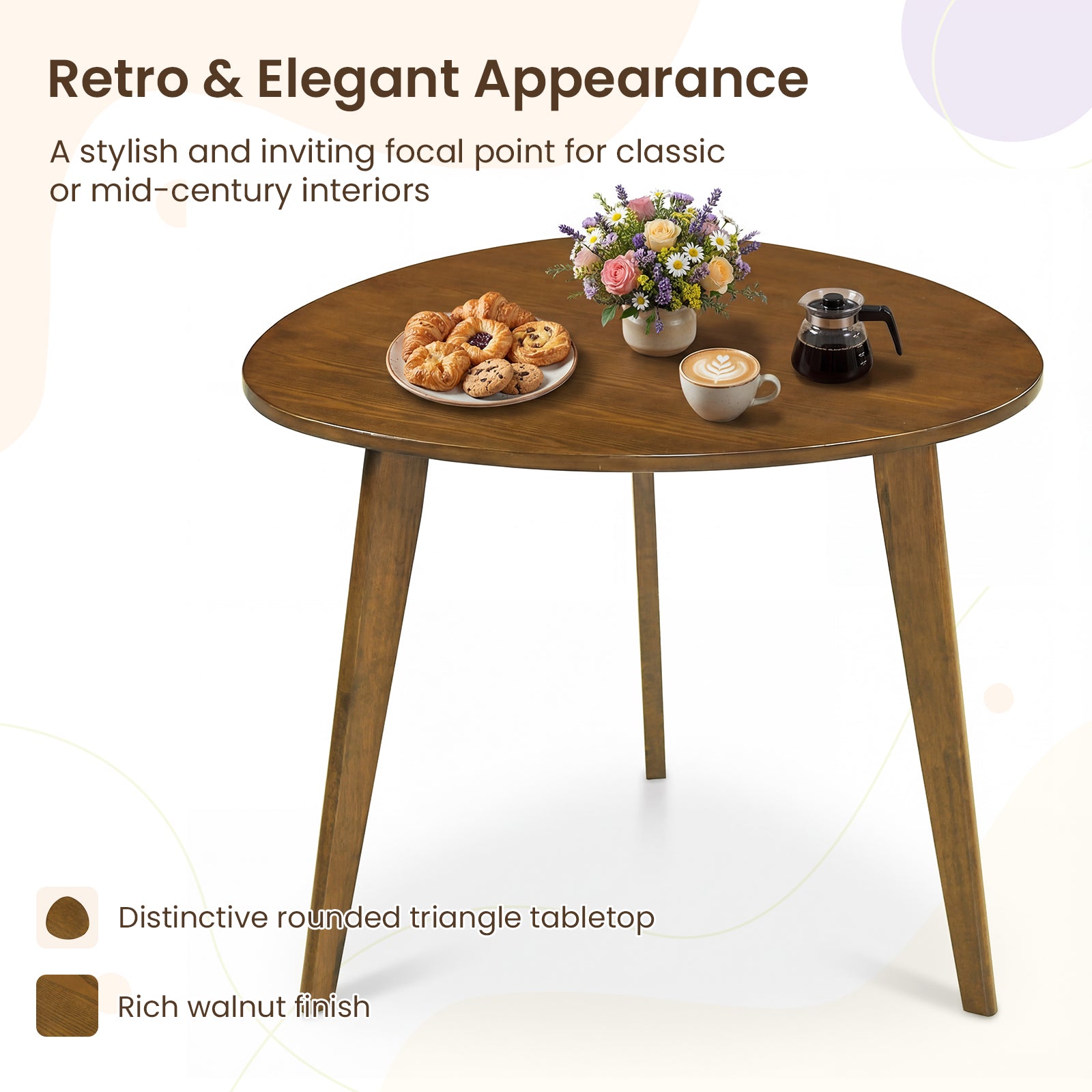 Farmhouse Wooden Round Dining Table for 4, Walnut Dining Tables at Gallery Canada
