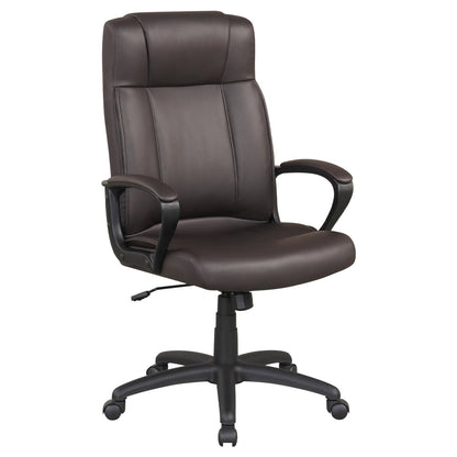 Faux Leather Office Chair with Rocking Function, Brown