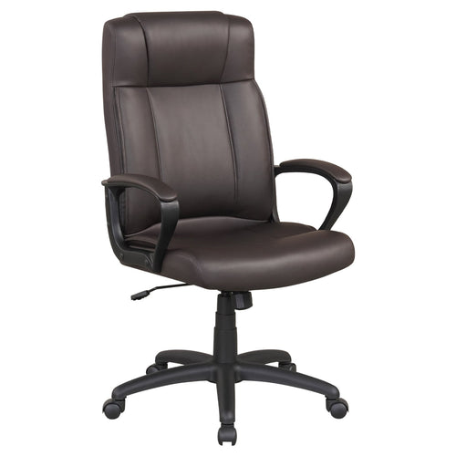 Faux Leather Office Chair with Rocking Function, Brown