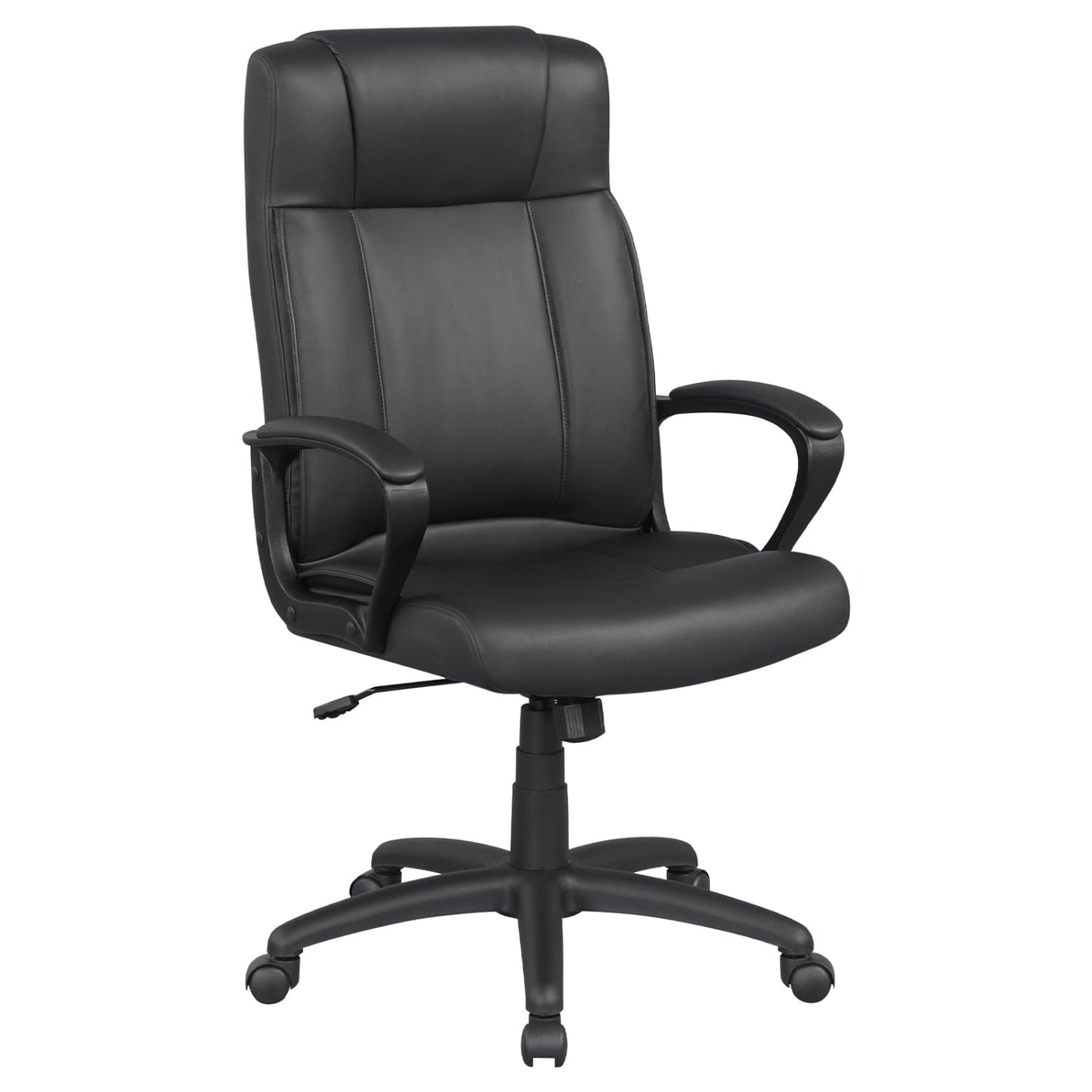 Faux Leather Office Chair with Rocking Function, Black