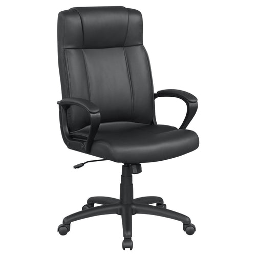 Faux Leather Office Chair with Rocking Function, Black