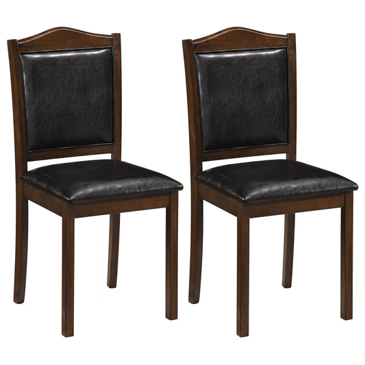 Faux Leather Wooden Dining Chairs Set of 2, Walnut Dining Chairs Walnut at Gallery Canada