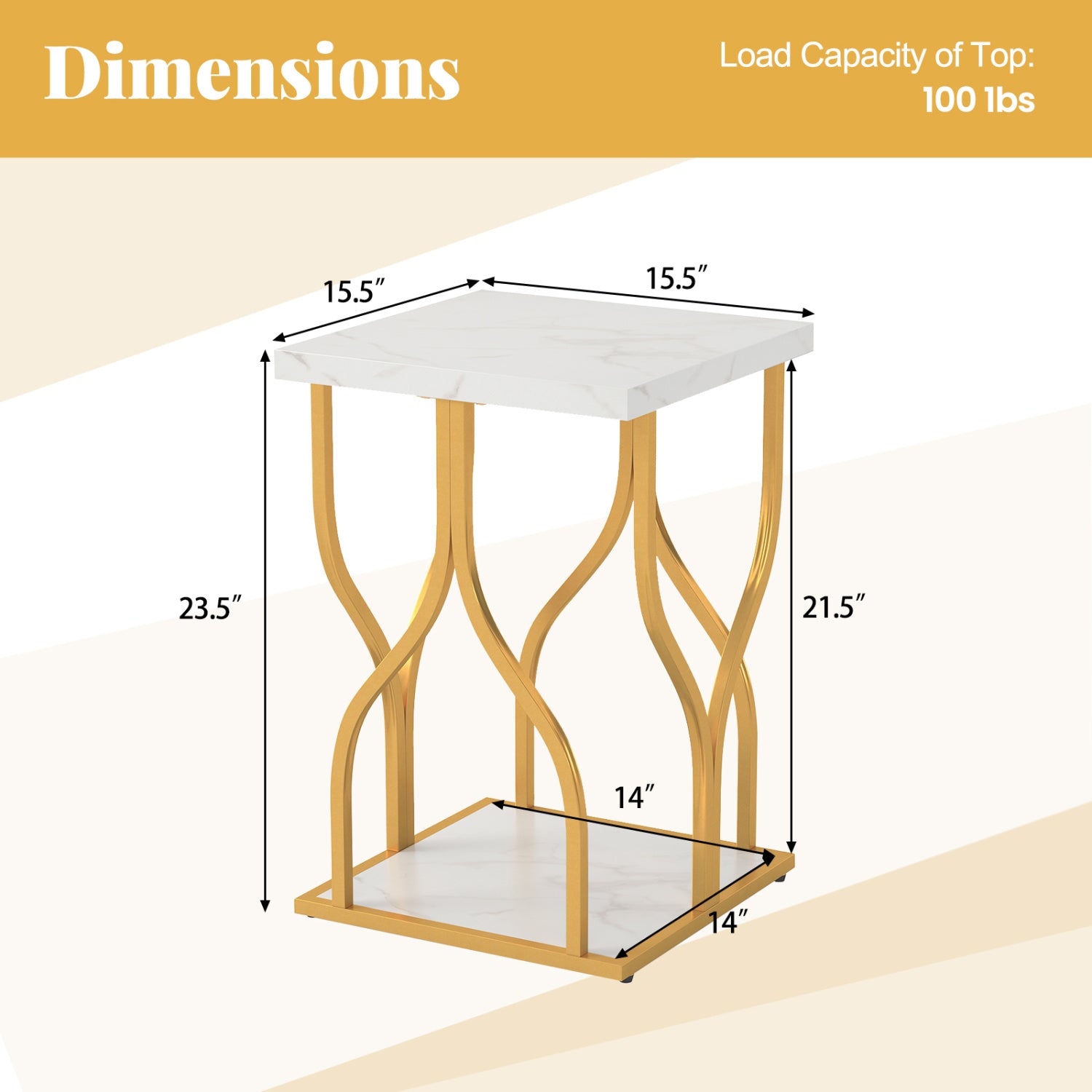 Faux Marble Bedside Night Stand, White Nightstands at Gallery Canada