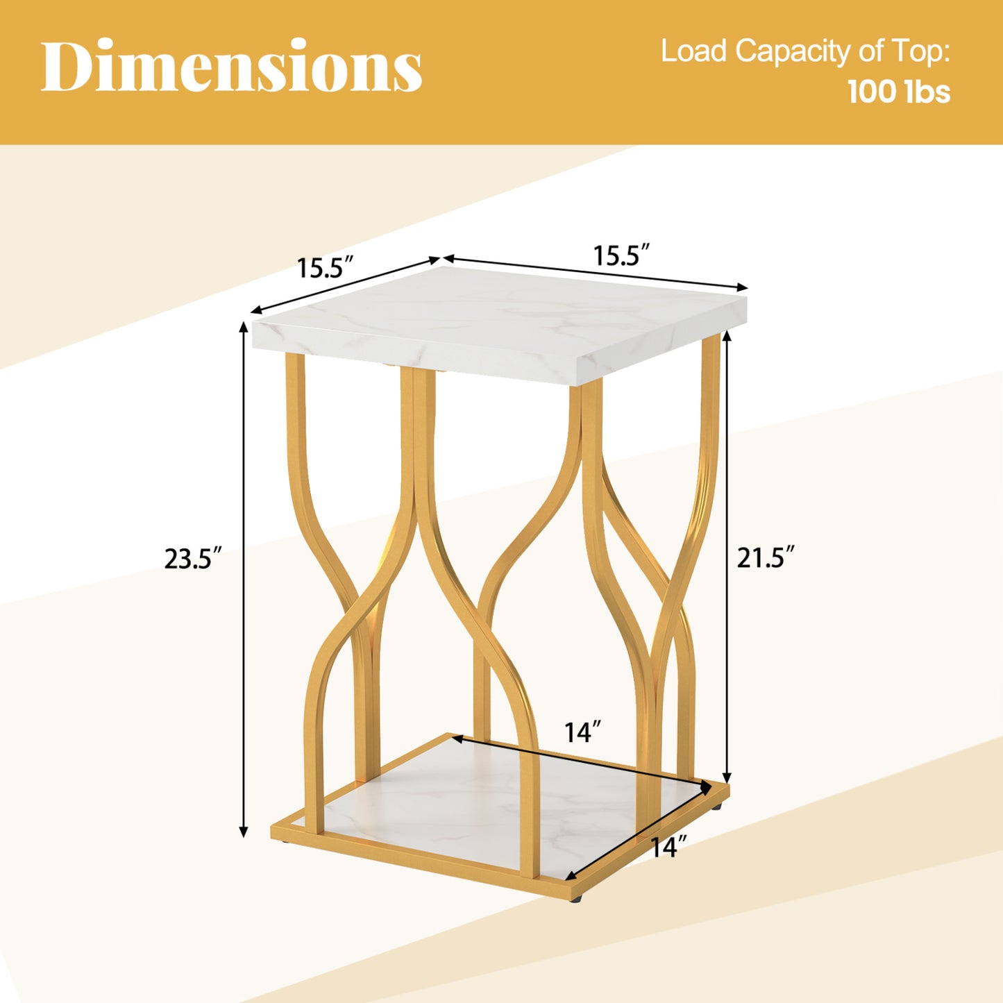 Faux Marble Bedside Night Stand, White Nightstands at Gallery Canada