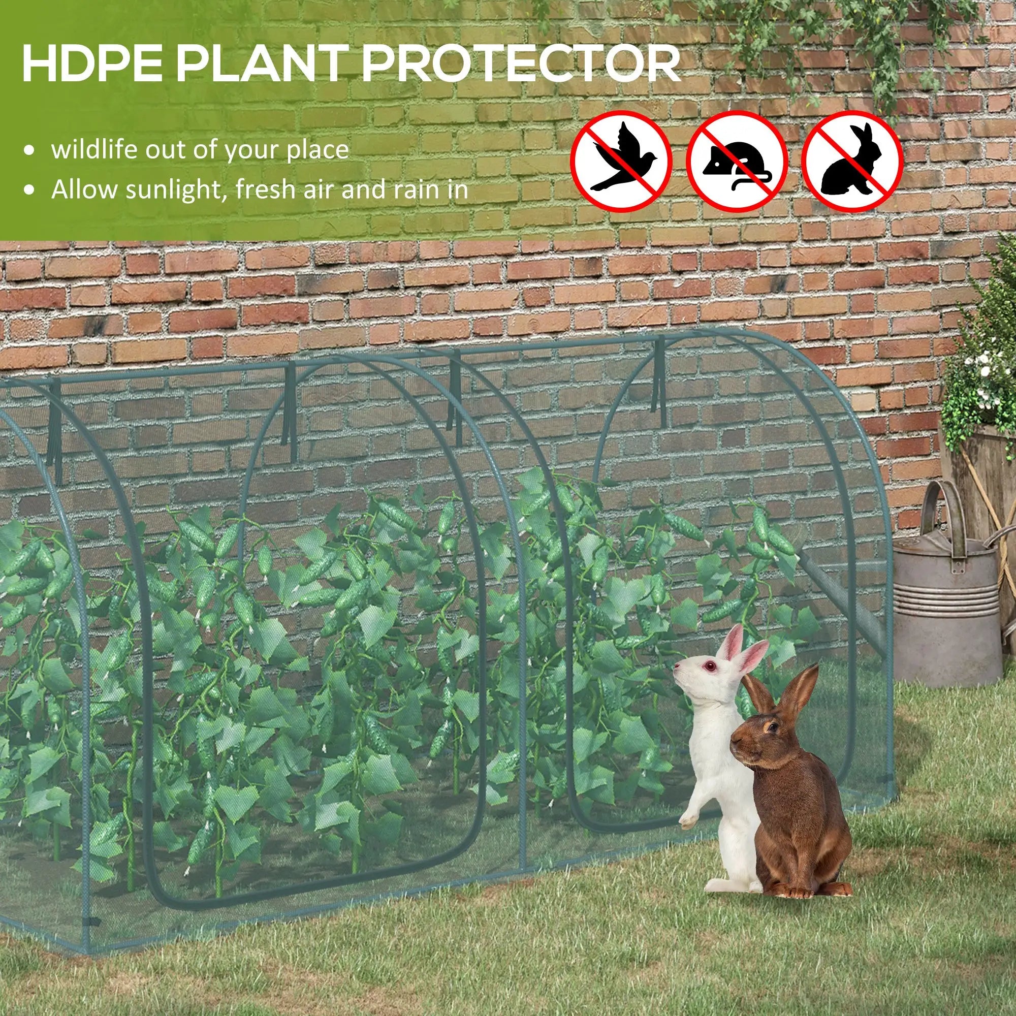 8' x 4' Crop Cage, Plant Protection Tent, 2 Zippered Doors, 4 Stakes, Dark Green Walk In Greenhouses at Gallery Canada