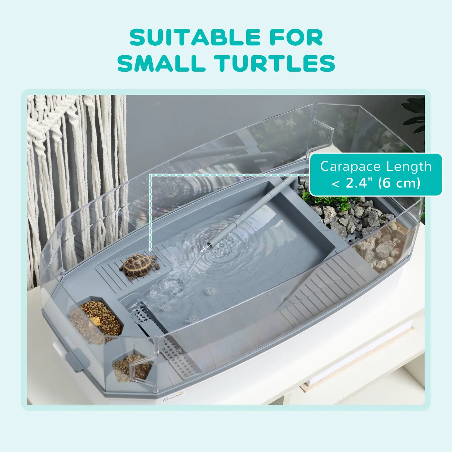 Turtle Tank Kit With Basking Platform, Water Pump, Filter Layer Design