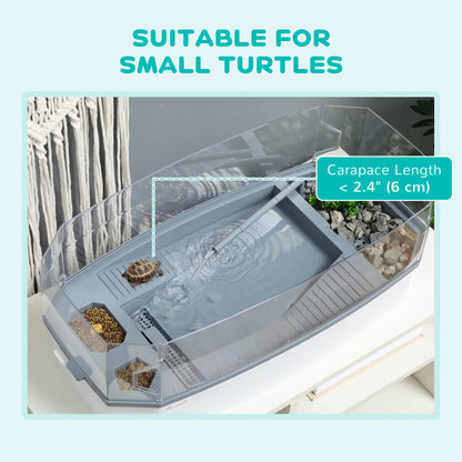 Turtle Tank Kit With Basking Platform, Water Pump, Filter Layer Design