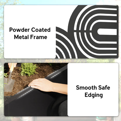 Metal Planter Box With Trellis, 44.5" Raised Garden Bed Privacy Screen Galvanized Planter Boxes at Gallery Canada