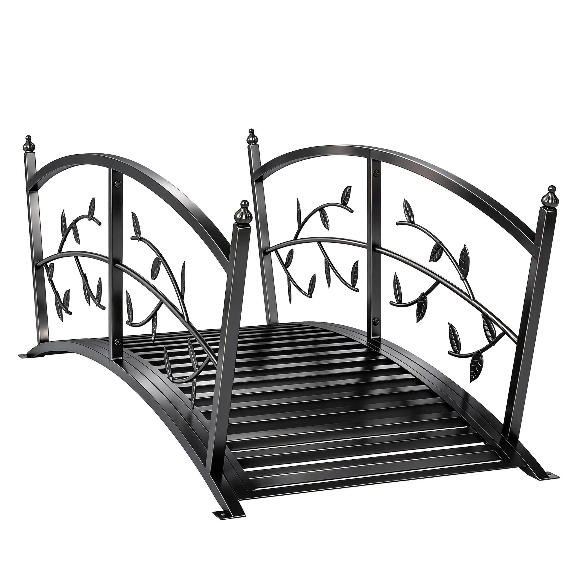 4 FT Metal Garden Bridge, Safety Railings, Outdoor Pond, Arch Footbridge Garden Decor at Gallery Canada
