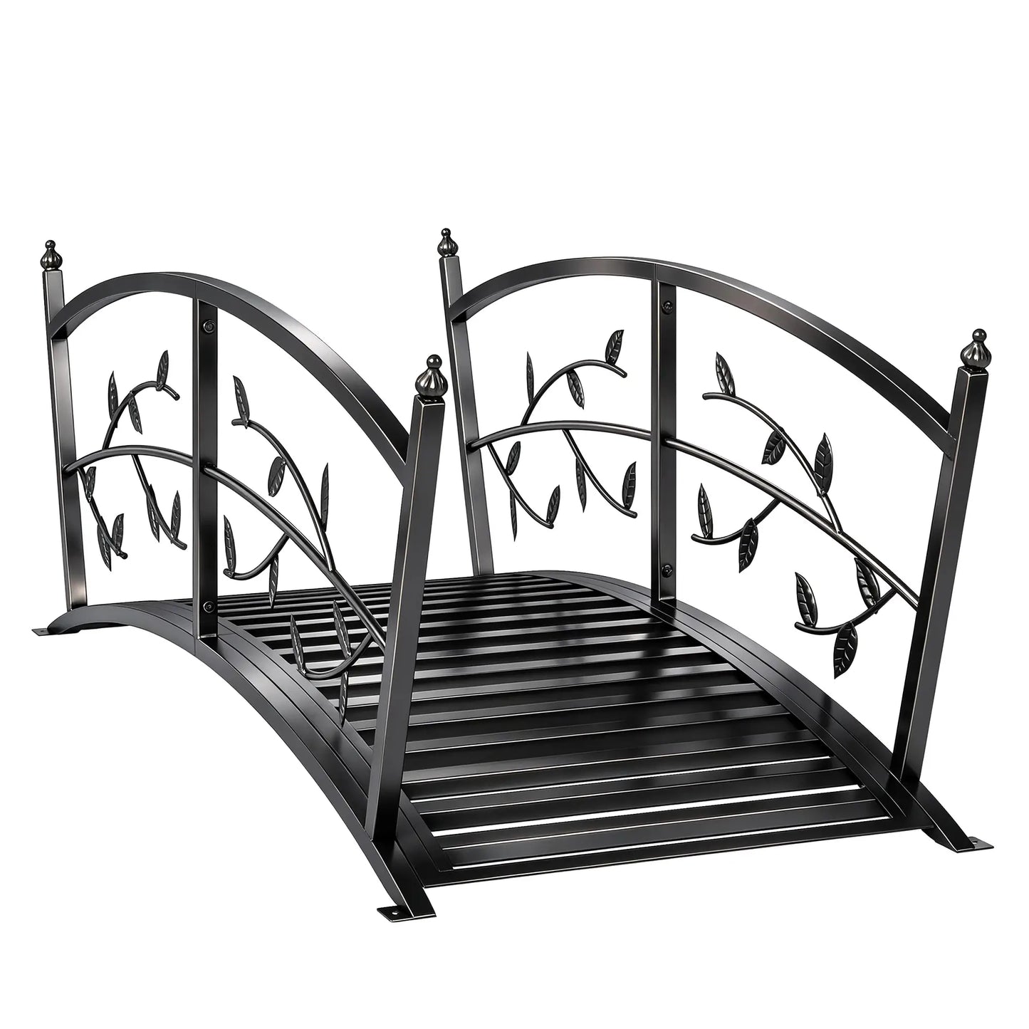 4 FT Metal Garden Bridge, Safety Railings, Outdoor Pond, Arch Footbridge Garden Decor at Gallery Canada
