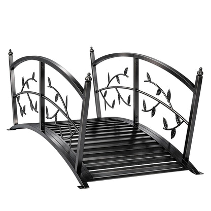 4 FT Metal Garden Bridge, Safety Railings, Outdoor Pond, Arch Footbridge Garden Decor at Gallery Canada