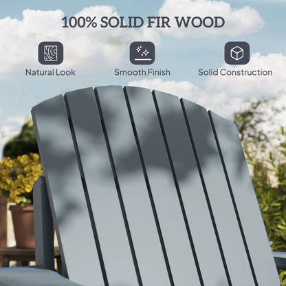 Classic Adirondack Chair, Garden Deck Chair with Cup Holder, Dark Grey Patio Chairs at Gallery Canada