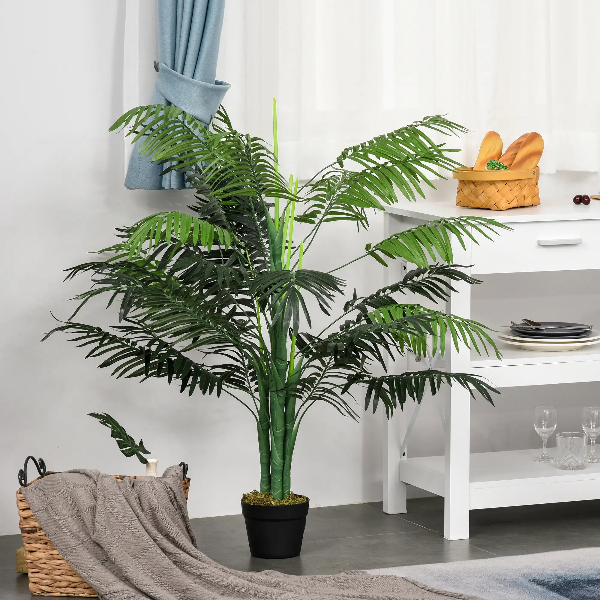 4FT Artificial Palm Tree, Fake Tropical Plant, Green Artificial Trees at Gallery Canada