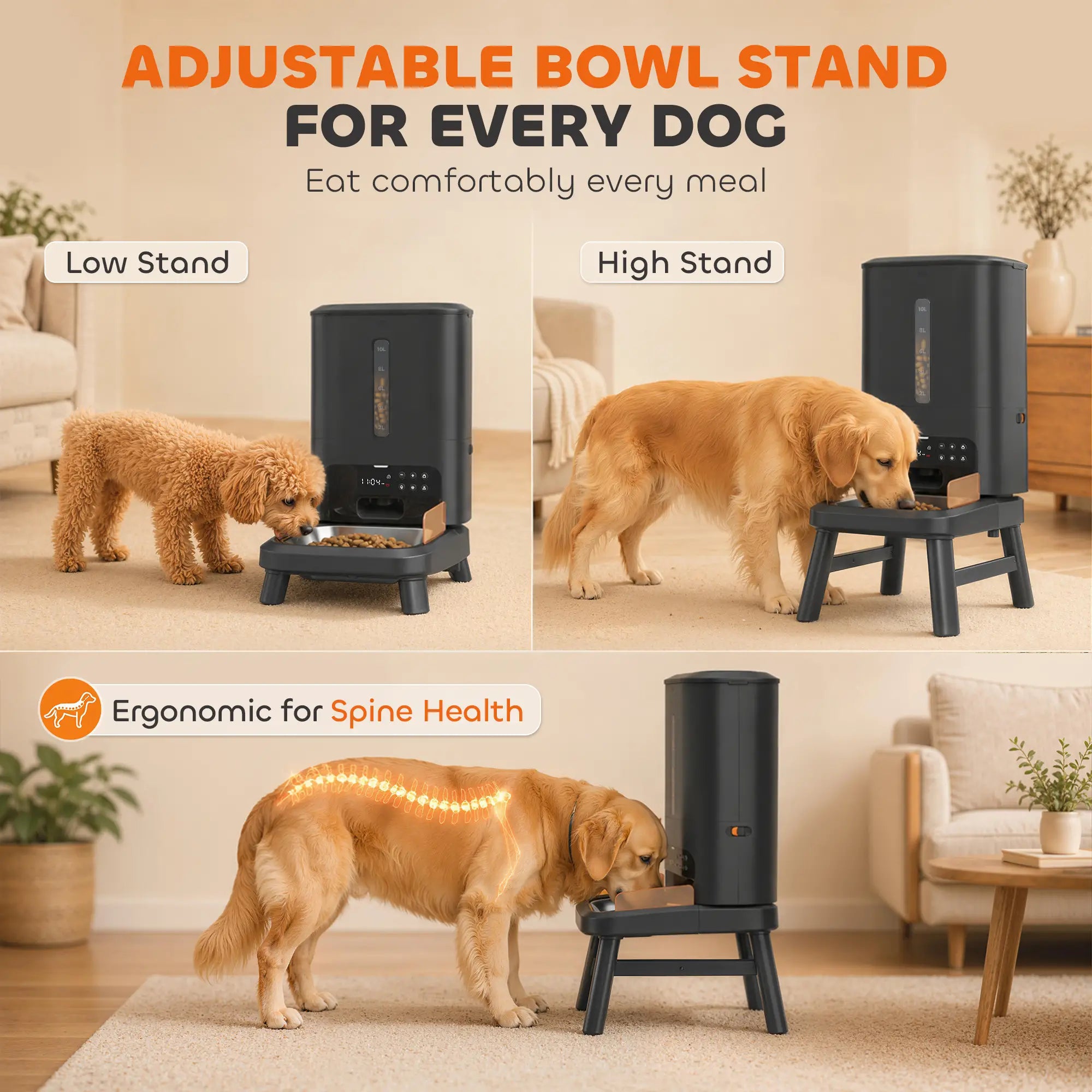 15L/63 Cups Anti-Clog Dog Feeder for Large Breeds Dog Bowls at Gallery Canada