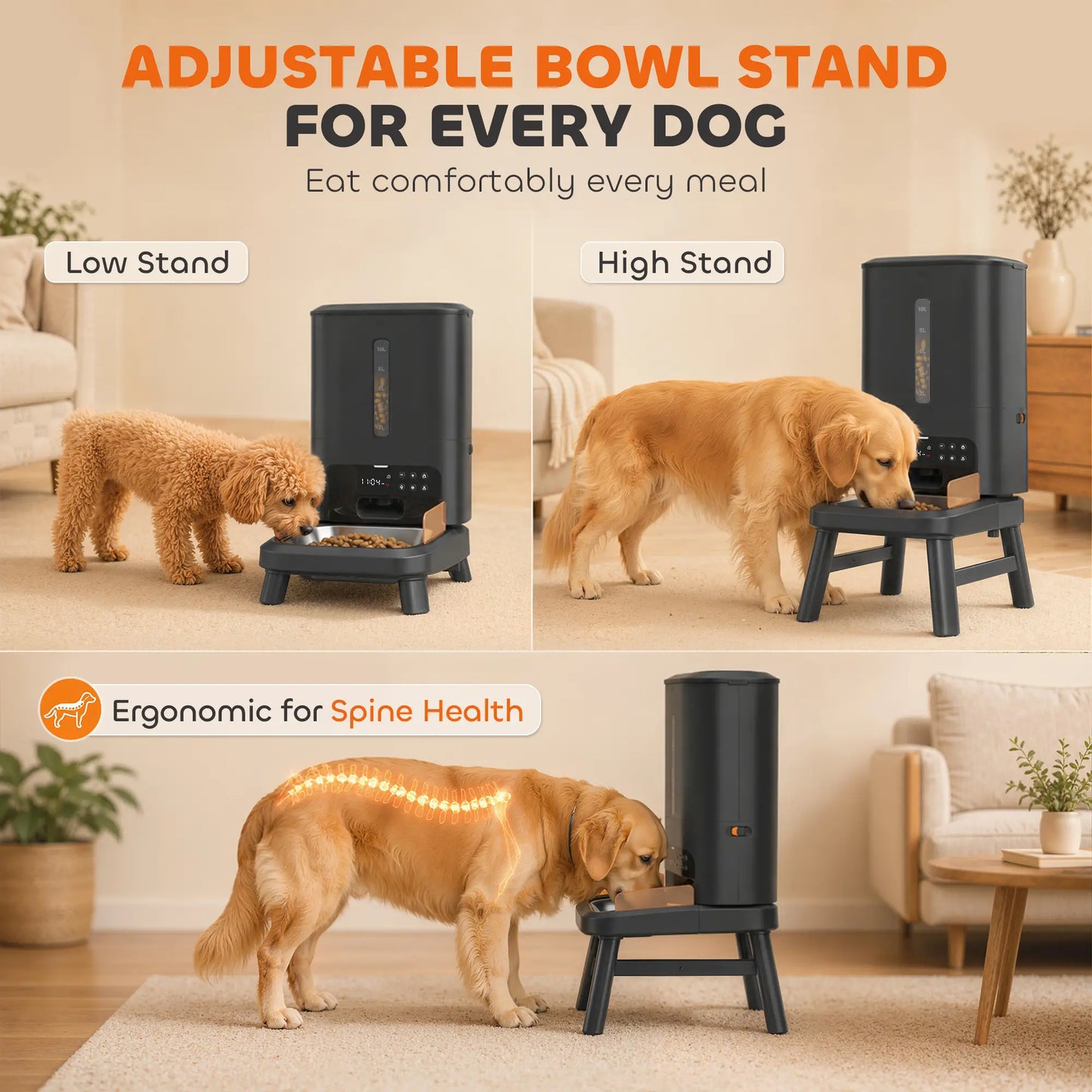 15L/63 Cups Anti-Clog Dog Feeder for Large Breeds Dog Bowls at Gallery Canada