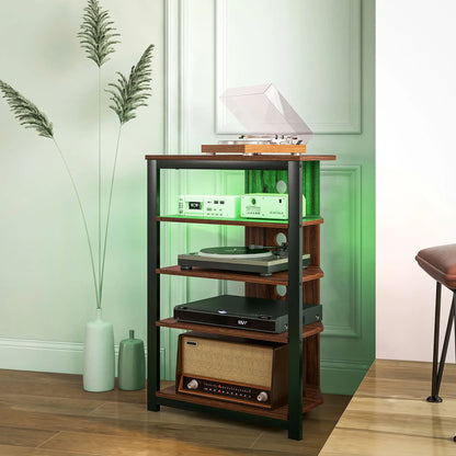 TV Stand for 29" TVs, 4-Tier Storage Shelves, LED Lights TV Stands at Gallery Canada