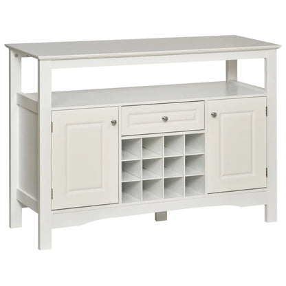 Modern Kitchen Buffet Cabinet, Drawer, 12-Bottle Wine Rack, White Bar Cabinets White at Gallery Canada