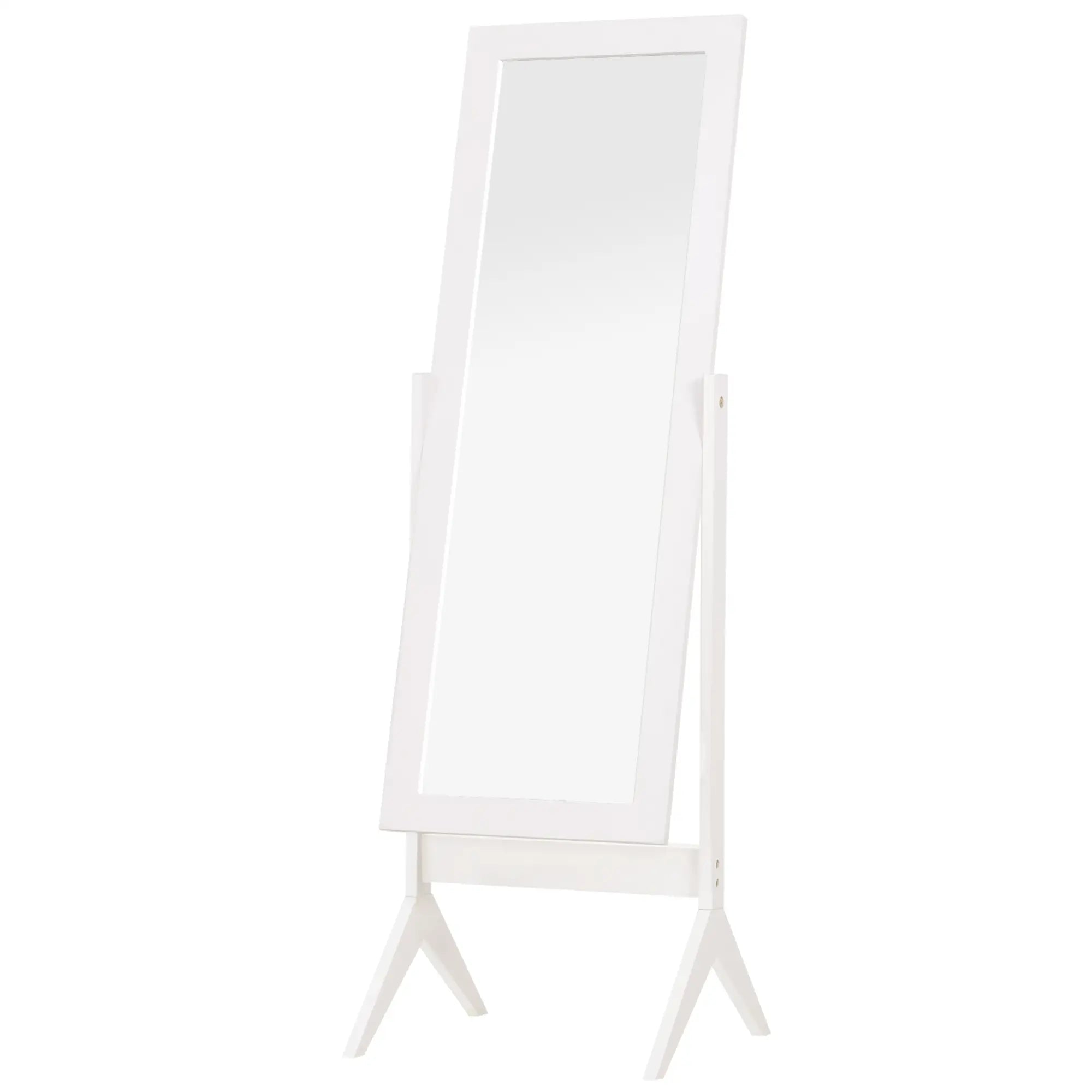 Full Length Mirror, Free Standing, Adjustable Angle, White Full Length Mirrors White at Gallery Canada