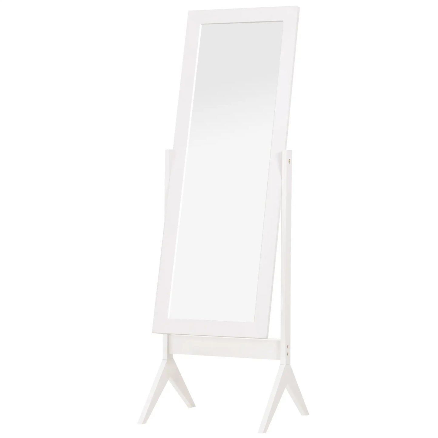 Full Length Mirror, Free Standing, Adjustable Angle, White Full Length Mirrors White at Gallery Canada