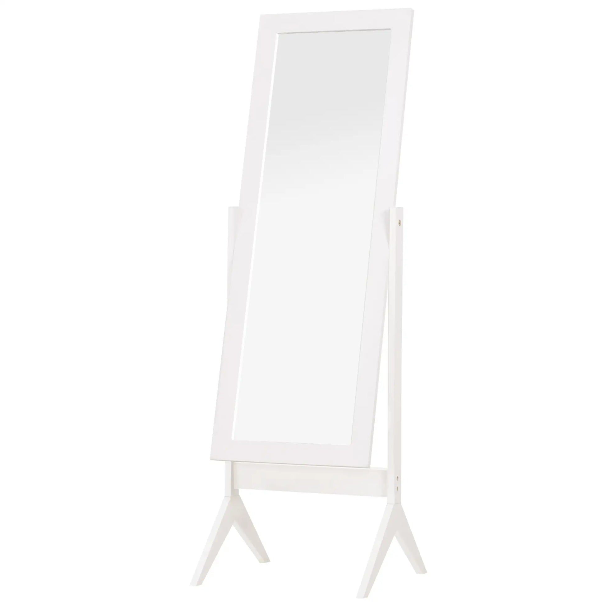 Full Length Mirror, Free Standing, Adjustable Angle, White Full Length Mirrors White at Gallery Canada
