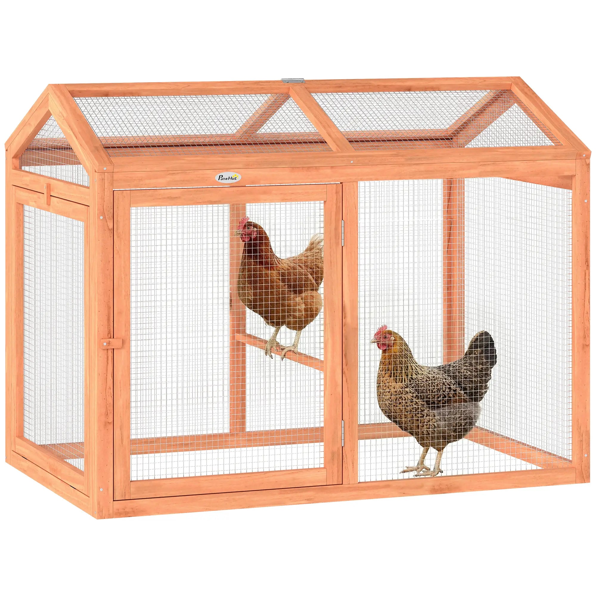 Wooden Chicken Run, Outdoor Coop With Perch, Dual Doors, Hen House Rabbit Hutch Chicken Coops at Gallery Canada