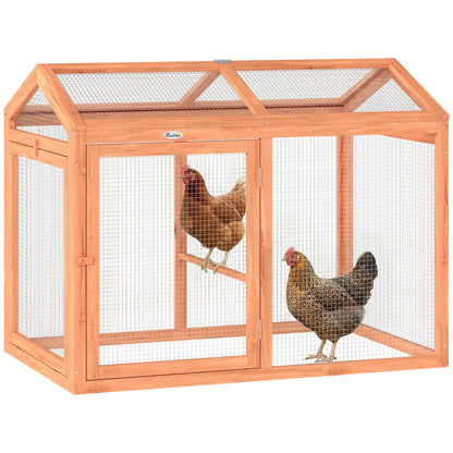Wooden Chicken Run, Outdoor Coop With Perch, Dual Doors, Hen House Rabbit Hutch Chicken Coops at Gallery Canada