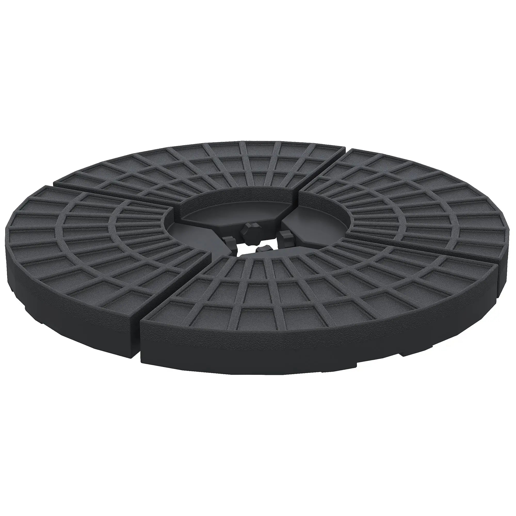 Set of 4 Outdoor Umbrella Base Weights, Cross Base Parasol Holder Umbrella Bases Black at Gallery Canada