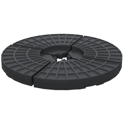 Set of 4 Outdoor Umbrella Base Weights, Cross Base Parasol Holder Umbrella Bases Black at Gallery Canada