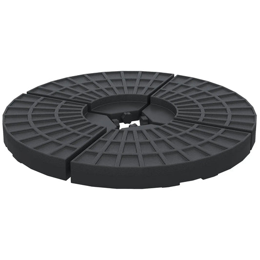 Set of 4 Outdoor Umbrella Base Weights, Cross Base Parasol Holder Umbrella Bases Black at Gallery Canada