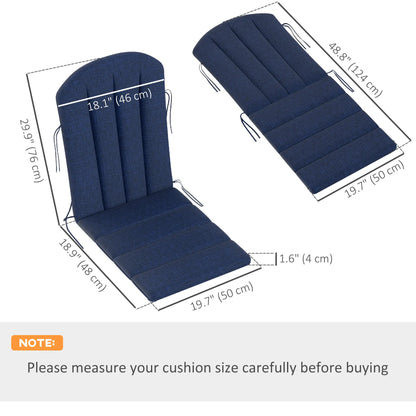 Set of 2 Patio Chair Cushions, High Back, High-Density Foam, Navy Blue Patio Chair Cushions at Gallery Canada