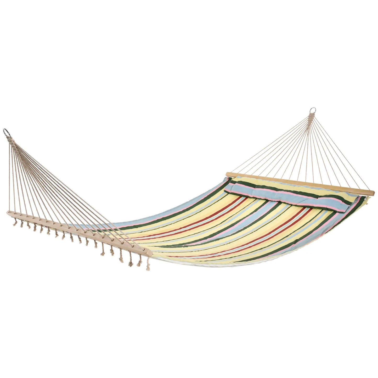 83" Patio Double Hammock, Wide Outdoor Bed, Fits 2, Red Stripe, Red Camping Hammocks Green, Blue with Red, Yellow stripe at Gallery Canada