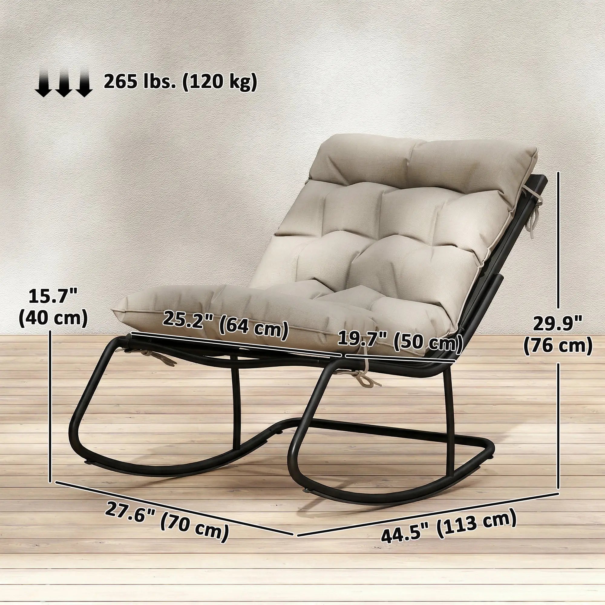 Oversized Rocking Patio Chair With 25