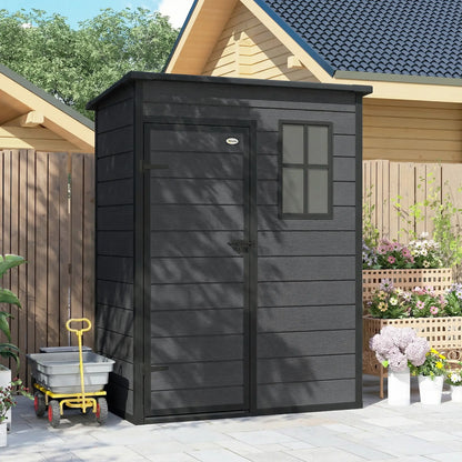 5 x 3FT Garden Shed With Floor, Lockable Door, Window, Vent, Dark Grey Sheds at Gallery Canada