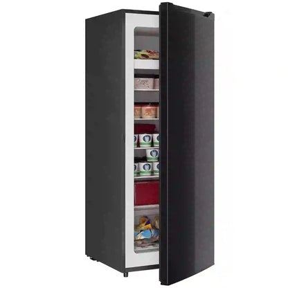 7.0 Cu.Ft Upright Freezer, 6 Adjustable Shelves, Reversible Door, Black Small Kitchen Appliances at Gallery Canada