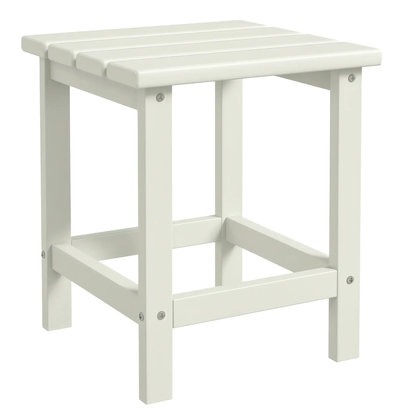Square Side Table, 15" Outdoor HDPE, Weather Resistant, White Patio Side Tables at Gallery Canada