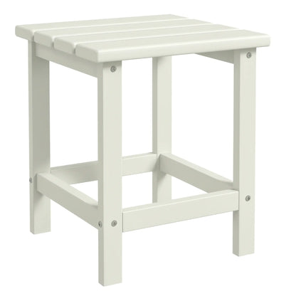 Square Side Table, 15" Outdoor HDPE, Weather Resistant, White Patio Side Tables at Gallery Canada