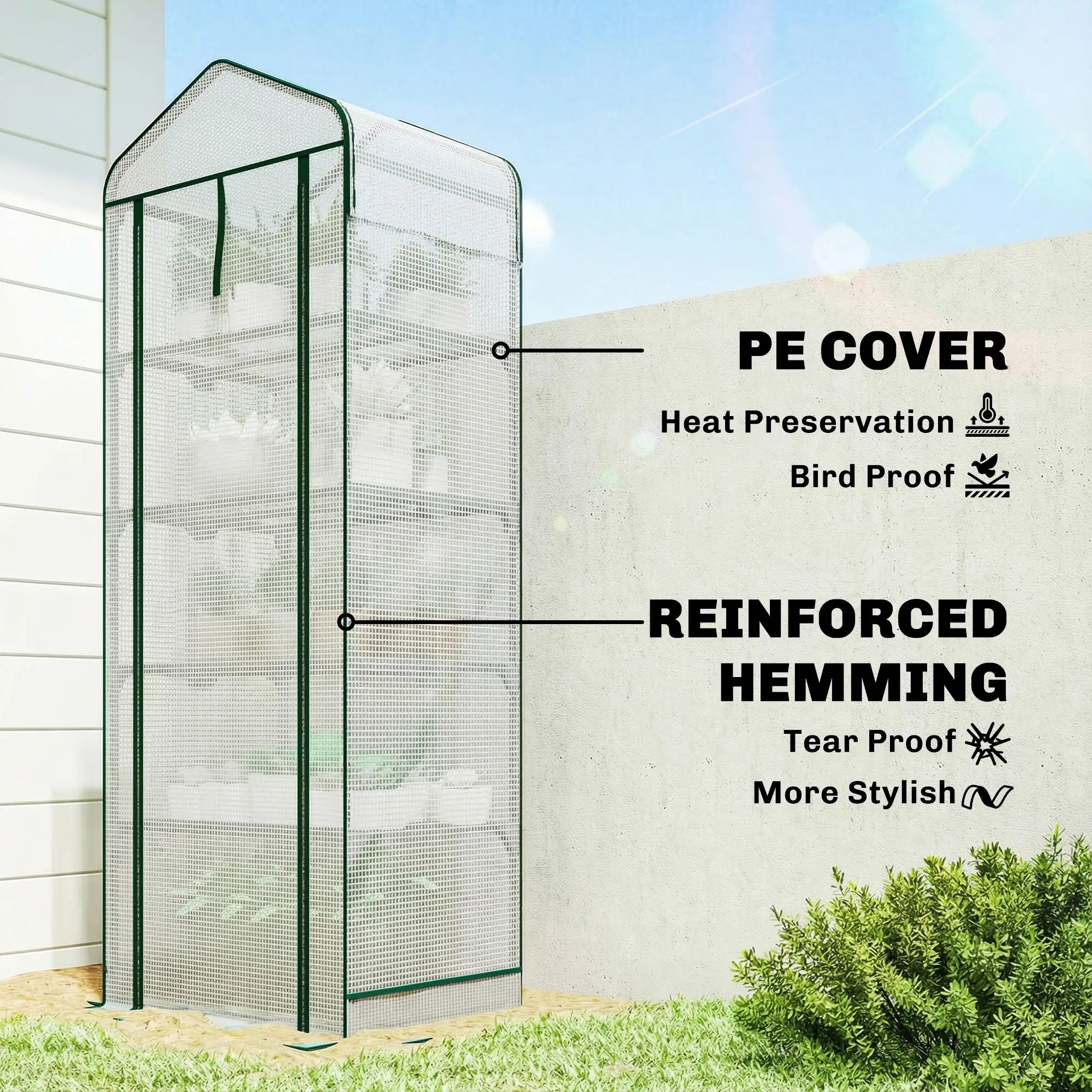 Mini Greenhouse With Screen Roof, 27.6